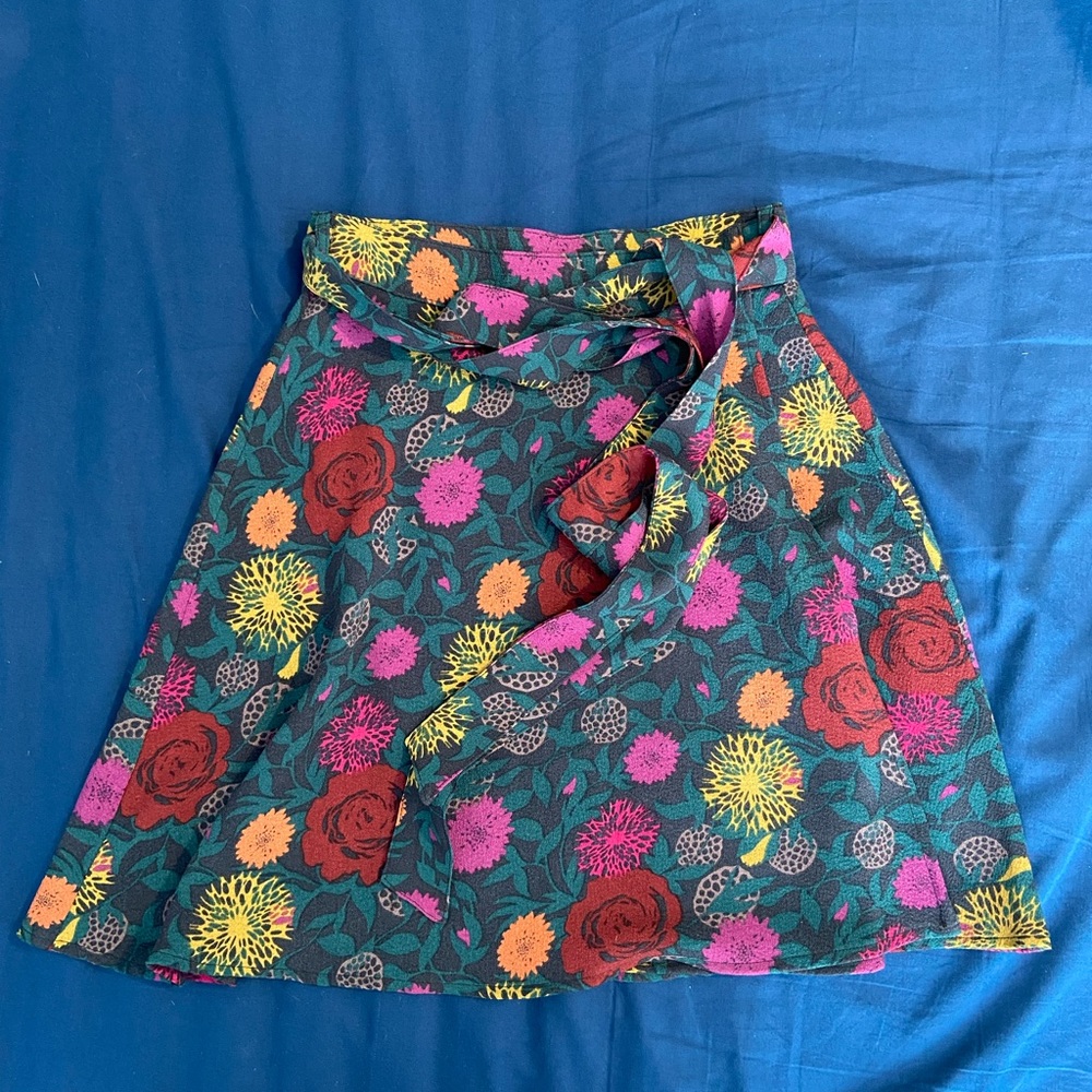 American Apparel Floral Wrap Skirt